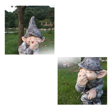 Pooping Naughty Gnome Miniature Statue Funny Resin Home Garden Ornament US