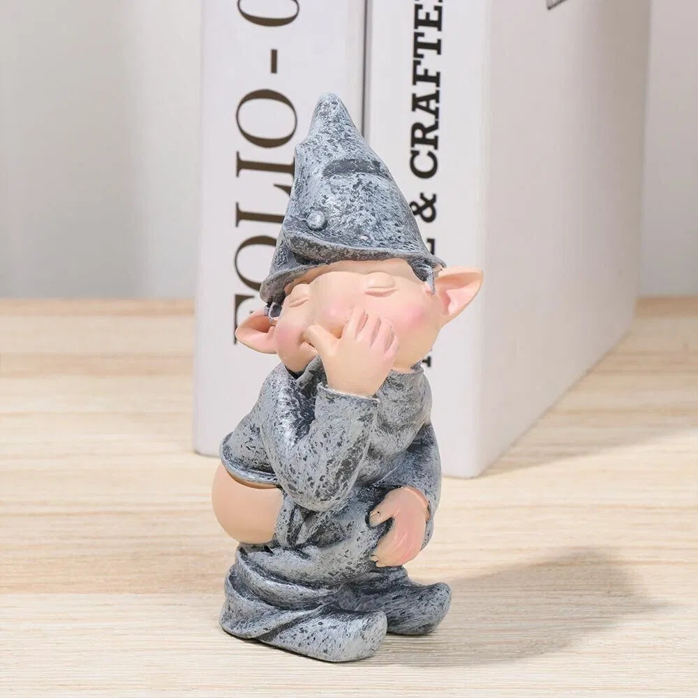 Pooping Naughty Gnome Miniature Statue Funny Resin Home Garden Ornament US