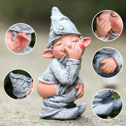 Pooping Naughty Gnome Miniature Statue Funny Resin Home Garden Ornament US