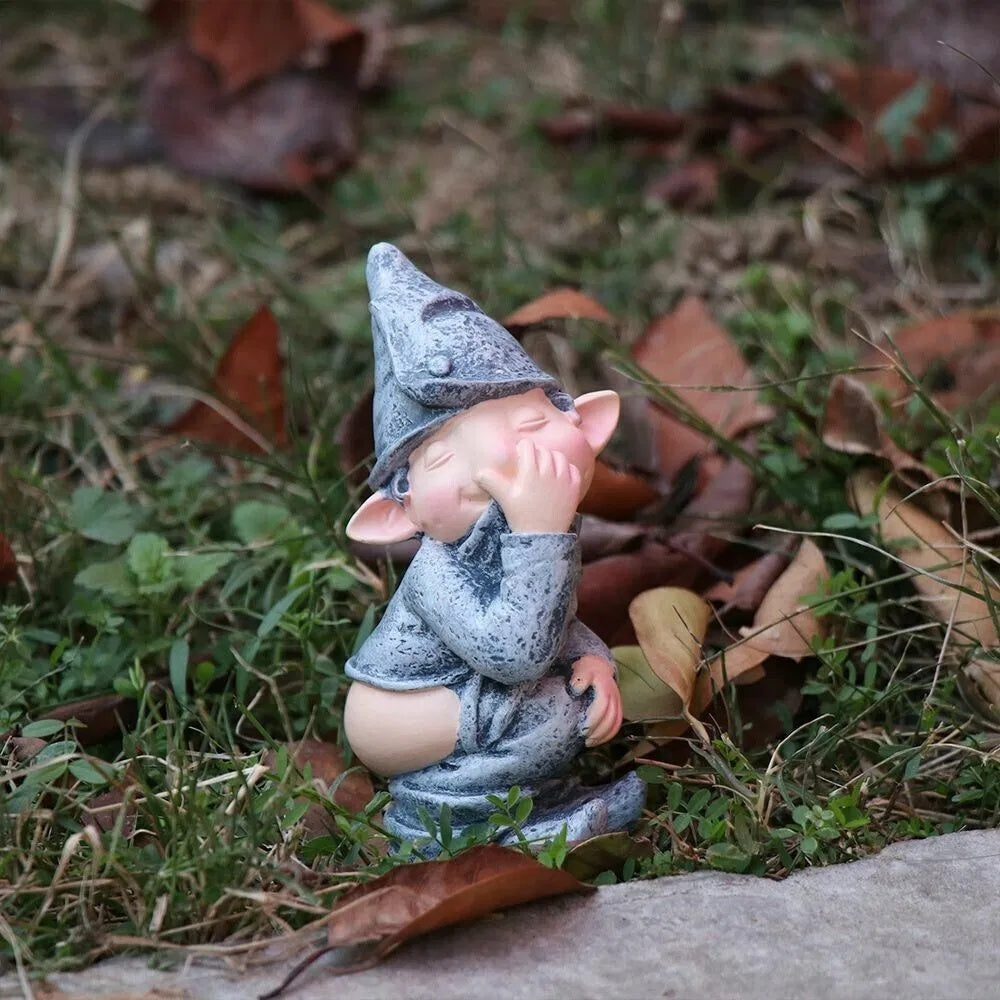 Pooping Naughty Gnome Miniature Statue Funny Resin Home Garden Ornament US