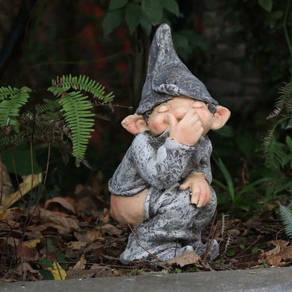 Pooping Naughty Gnome Miniature Statue Funny Resin Home Garden Ornament US
